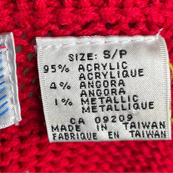 Vintage 1980s acrylic blend cute Christmas knit sweater size small - Picture 4 of 9